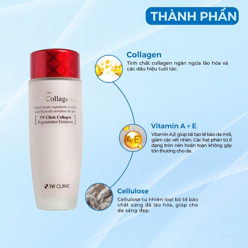 Sữa Dưỡng Da Săn Chắc Chống Lão Hóa Chiết Xuất Từ Collagen 3w Clinic Hàn Quốc 150ml