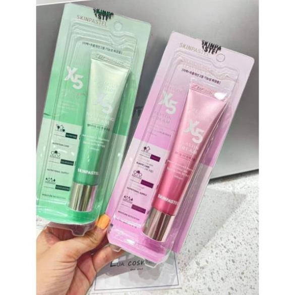 Kem Dưỡng Ẩm Chống Lão Hóa Da Retinol X5 Hàn Quốc Premium Elastin Cream Skinpastel Chính Hãng 30ml & Peptide Hồng, Xanh
