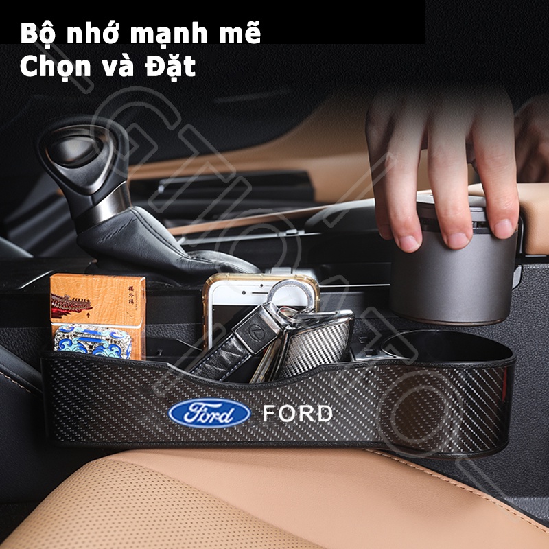 GTIOATO Khay Để Đồ Khe Ghế Ô Tô Khay ĐựNg Đồ Ô Tô Khay Đựng Đồ Khe Ghế Ô Tô Sợi Carbon Khay Đựng Đồ Đa Năng Cắm Khe Ghế Xe Đồ Đa Năng Cắm Khe Ghế Ô Tô Cho Ford Ranger Focus Everest Transit Fiesta Ecosport Mustang Raptor Explorer Bronco Mondeo