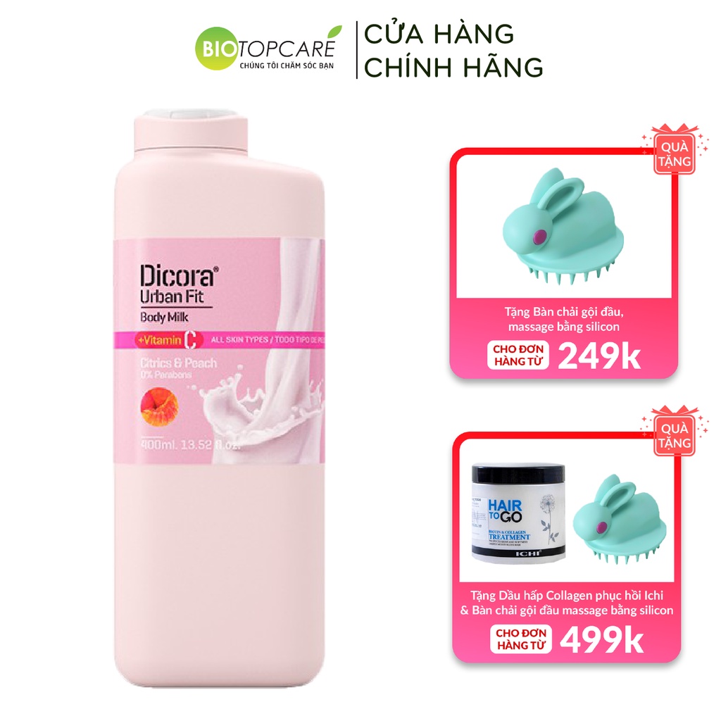 Sữa dưỡng thể Dicora Urban Fit Citrics & Peach Vitamin C 400ml - BioTopcare Official | BigBuy360 - bigbuy360.vn