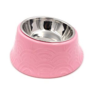 Chén ăn cho thú cưng TRUSTIE  PET BOWL WITH STEEL BOWL (BLUE/GRN/PINK) (400ml)