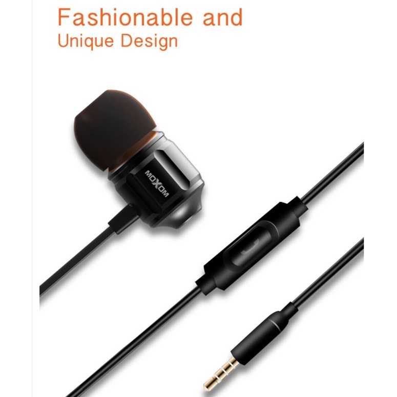 ⚡Flash Sale⚡Tai nghe nhét tai earphone Super Bass Moxom MH06 nghe nhạc EDM Remix chơi Faming esport jack 3.5mm