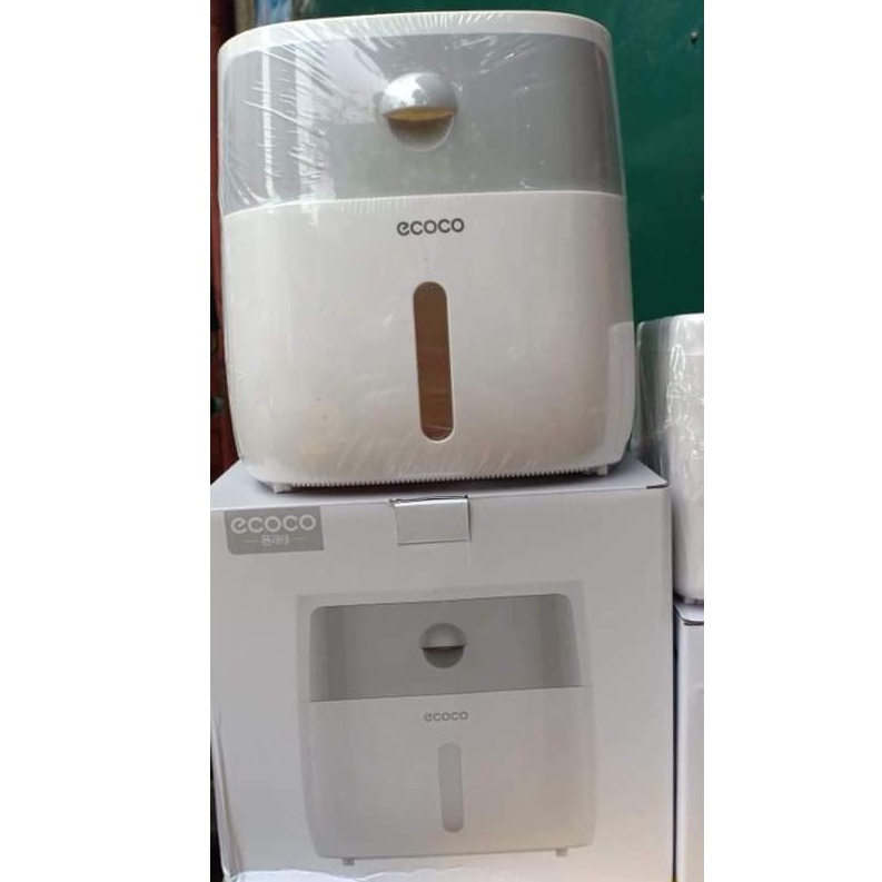 Hộp đựng giấy vệ sinh chống nước Ecoco 2 ngăn tiện lợi chuẩn hàng loại 1[Tặng kèm miếng dán]