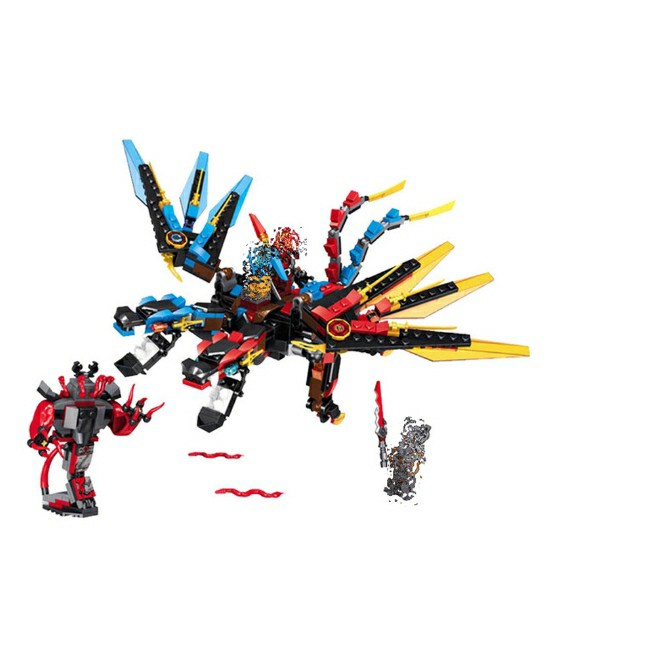 Đồ Chơi Lắp Ráp Ninja rồng 2 đầu chiến đấu phun lửa 06048/528 mảnh