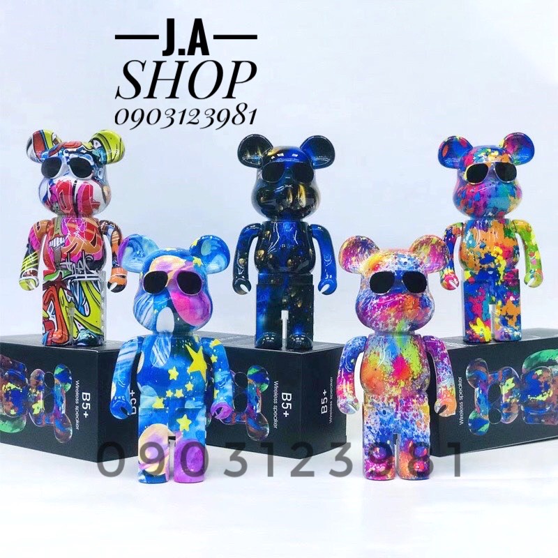 Loa Bluetooth Gấu Bearbrick Mini Để Bàn, Cầm Tay B5+ Âm Thanh Bass Cực Mạnh, Loa Bluetooh Sành Điệu (JA SHOP)