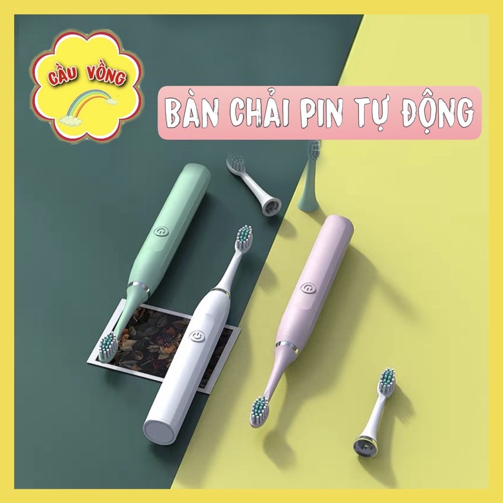 [Ưu đãi COMBO] Bàn chải Pin cao cấp, đầu bàn chải tự động làm sạch mảng bám, kẽ chân răng