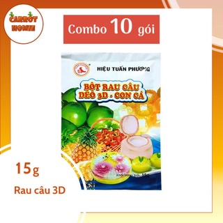 Combo 10 gói thạch rau câu 3D con cá 15g