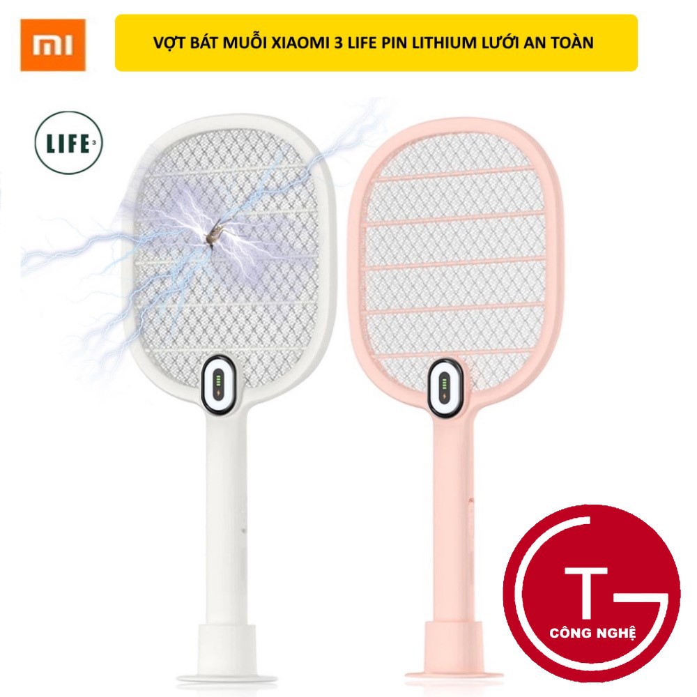 [Hàng có sẵn]Vợt bắt muỗi Xiaomi 3Life cầm tay tiện dụng pin Lithium cao cấp, lưới an toàn muỗi không bị lọt ra,siêu nhẹ