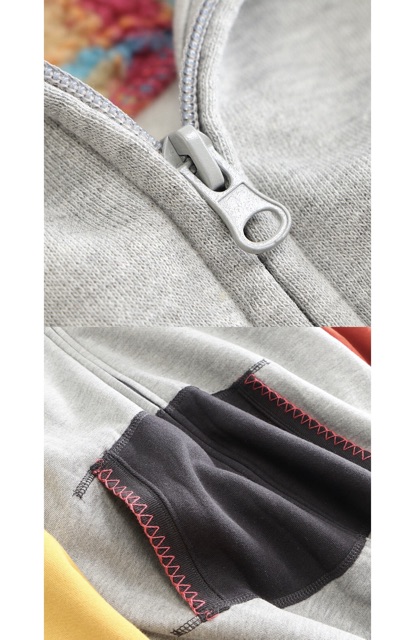 🍁🍁 Áo khoác hoodie thu đông phối màu 2 cánh tay, hàng xuất khẩu Nhật