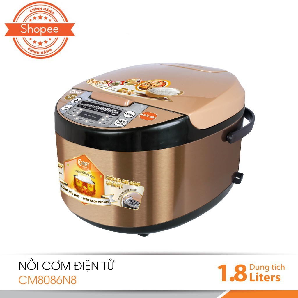 Nồi Cơm Điện Tử Comet CM8086N8 Dung Tích 1.8L - Bảo Hành Chính Hãng