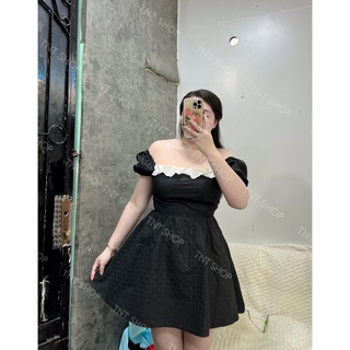 ĐẦM XỐP NỔI VIỀN BÈO NƠ LƯNG  [ TNT SHOP BIGSIZE 60KG - 90KG ]