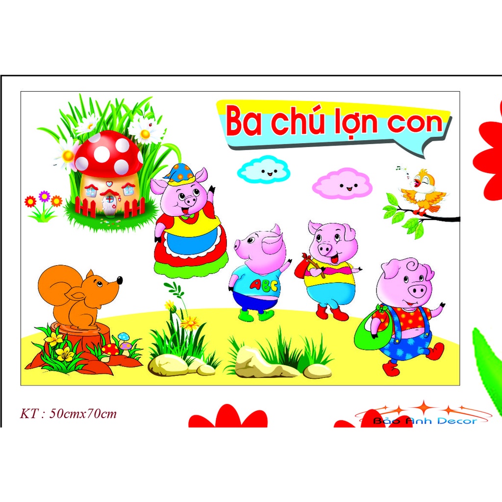 HOT. Tranh dán tường cho bé  - Decal dán tường cho bé có keo sẵn bóc,theo tấm khổ