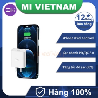 [Mã ELAUG giảm 6% đơn 50K] Củ sạc nhanh Xiaomi ZMI Apple MFi HA716 Type C sạc nhanh iphone PD3.0 20W Charger