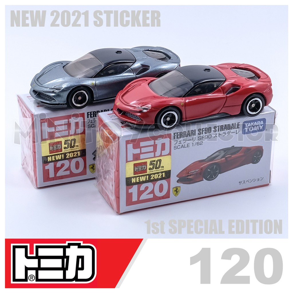 Xe kim loại Tomica số 120 Ferrari SF90 Stradale (Có nhãn dán lô đầu tiên 2021)