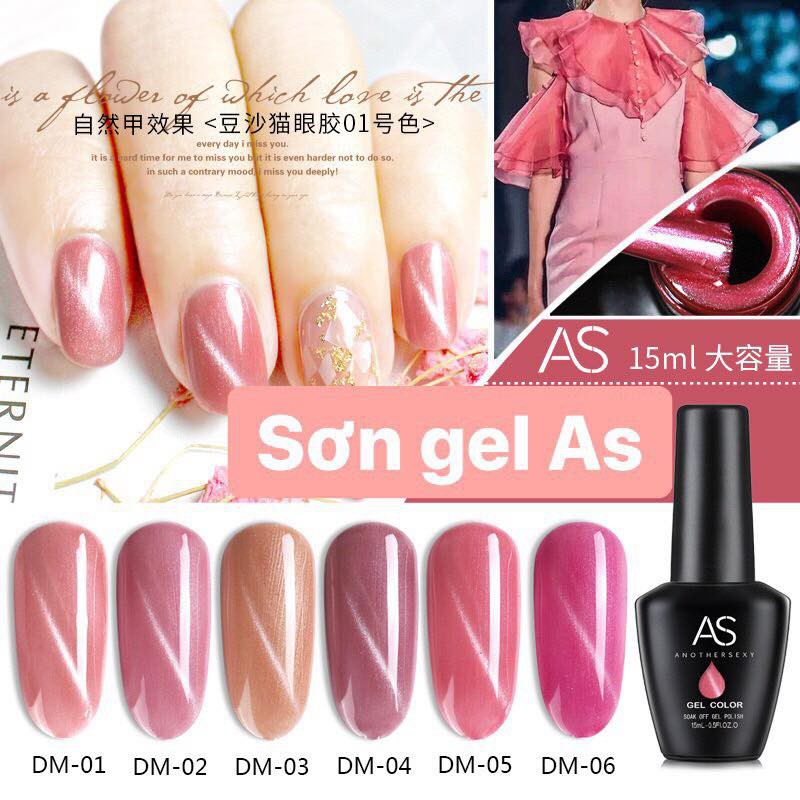 Sơn gel AS sơn thạch mắt mèo - DM ( chai đen )