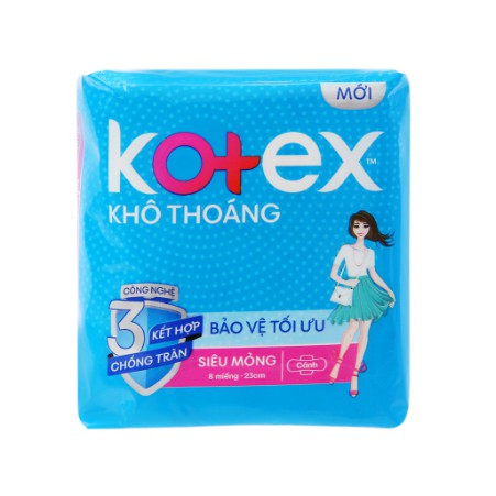 [GIẢ RẺ NHẤT ]BẰNG VỆ SINH KOTEX MỎNG 8 MIẾNG/ GÓI