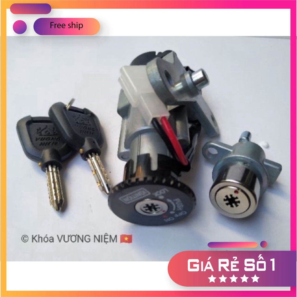 HCM- Bộ Ổ Khoá Xe Ya Jupiter Chìa 6 - 8 Cạnh Chống Trộm Cao Cấp Chính Hãng VƯƠNG NIỆM ĐỒ CHƠI XE MÁY GIÁ SỈ