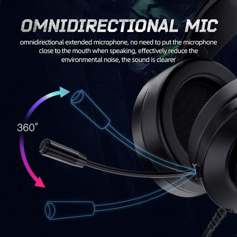 Tai Nghe Chơi Game Màu Rgb Kèm Mic 3.5mm H600