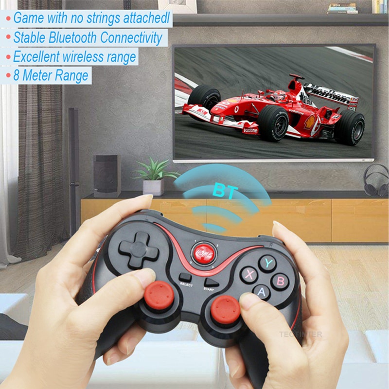 Tay Cầm Chơi Game Bluetooth Không Dây Terios T3 X3 Bt3.0 Cho Điện Thoại / Máy Tính Bảng / Tv Box Giá Đỡ