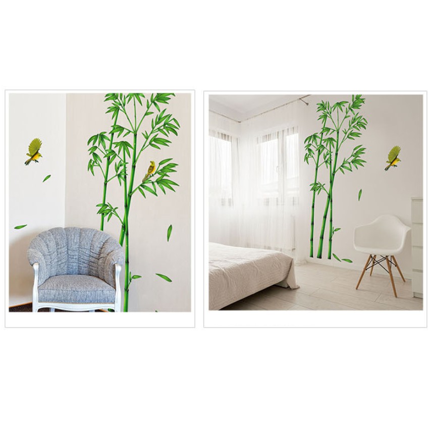 Decal dán tường trang trí - BỤI TRÚC XANH CAO CẤP