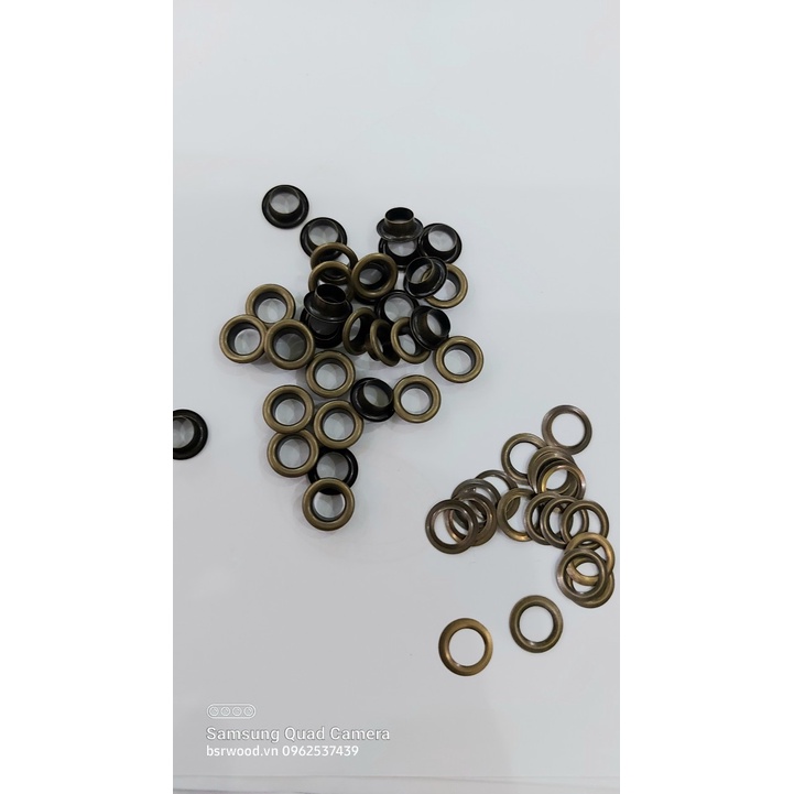 Khoen ore 8mm Khoen mắt cáo 8ly Thau không gỉ Khuy mắt cáo bấm vải Túi 100 cái  Màu bạc/ vàng/ đồng