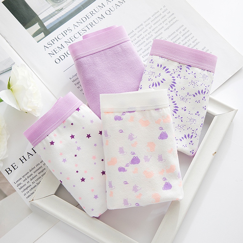 Set 5 quần lót nữ dễ thương NuciFera  chất cotton mềm mại co dãn mẫu Hoa Sao