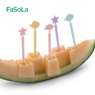 Nĩa nhựa ăn trái cây, rau câu hình sinh vật biển dễ thương (hũ  20 cái) FASOLA FSLRY-258