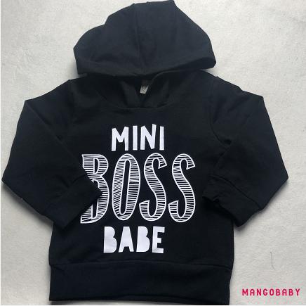 Áo Hoodie Tay Dài Cổ Tròn In Chữ Cho Bé