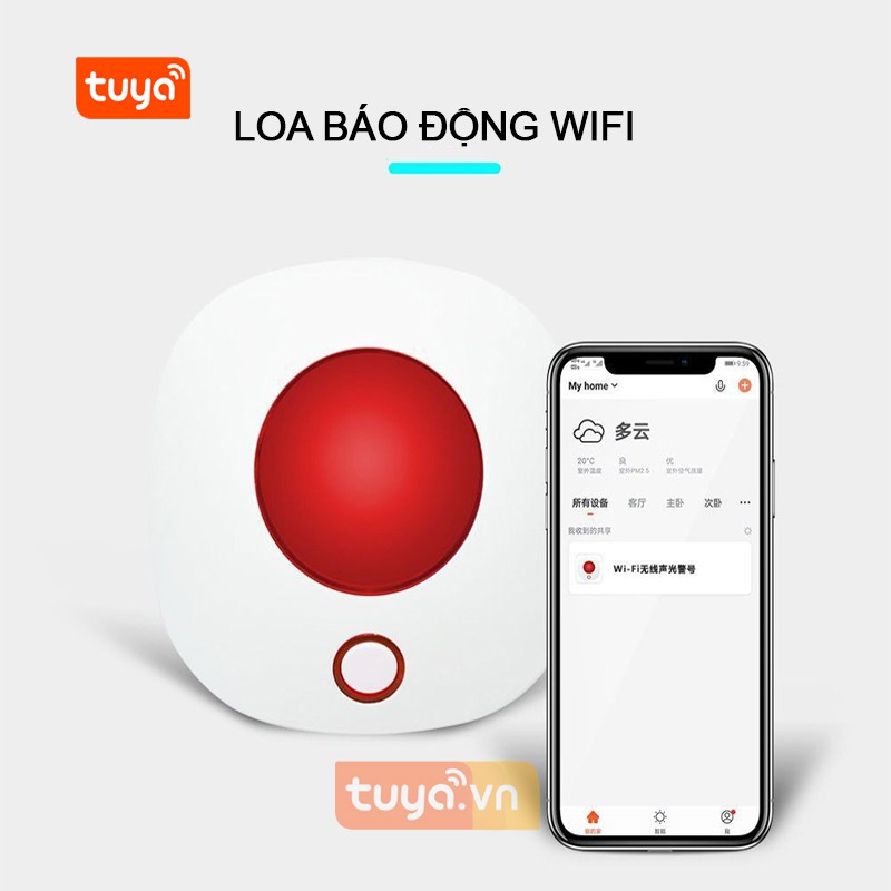 Loa Báo Động Không Dây Wifi RF Tuya SHP-LB5