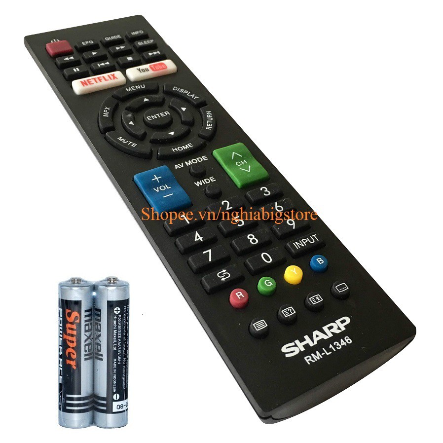 Remote Điều Khiển Tivi SHARP, Internet Smart TV RM-L1346