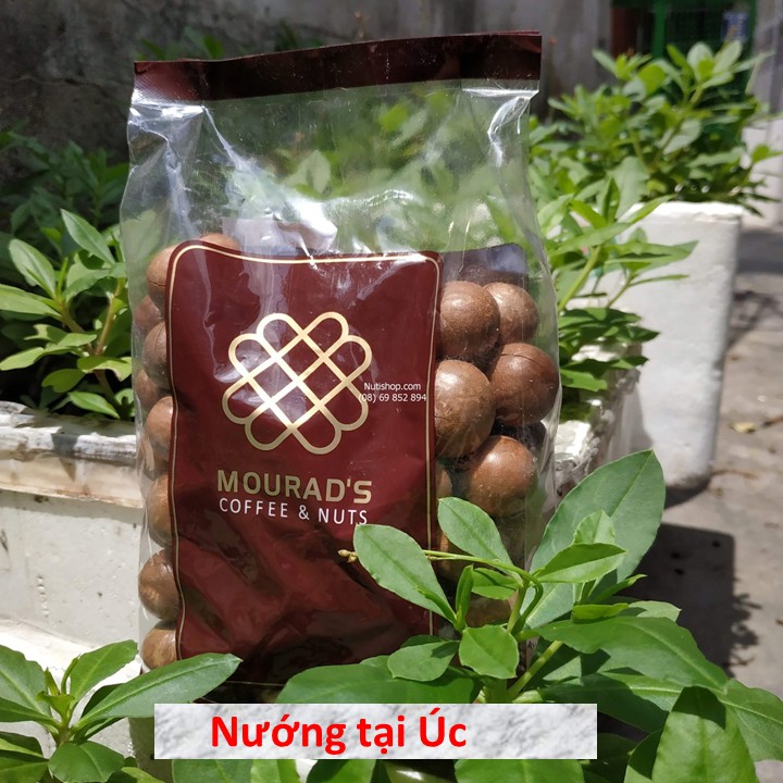 Hạt macca úc vỏ nứt tự nhiên Mourad’s SIZE KHỔNG LỒ 25 - 28 mm Túi 500g tặng kèm đồ tách vỏ. Hàng nướng trực tiếp úc