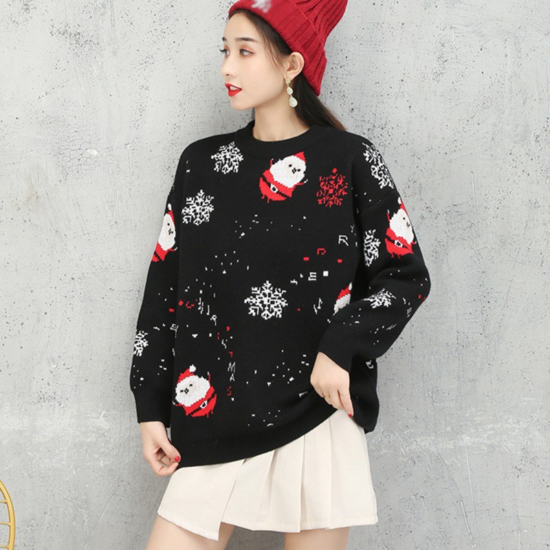 Lovers Wear Santa Claus Sweater Autumn And Winter Loose Thick Sweater