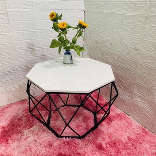 Bàn sofa, bàn trà kim cương [GIÁ RẺ], khung đen mặt trắng
