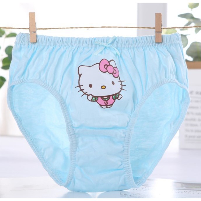 Set 5 quần xì trẻ em Hàn Quốc 100% vải cotton thoáng mát, an toàn cho sức khỏe mẫu Mèo Hello Kitty dành cho bé gái