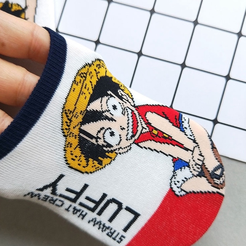 Tmdbyx Set 5 Đôi Tất Cotton Cổ Ngắn In Hình One Piece Độc Đáo Cá Tính Hợp Thời Trang