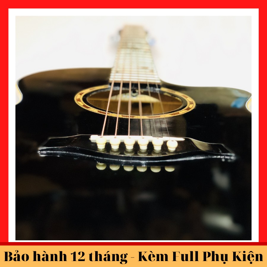 Đàn guitar acoustic ESAC18 gỗ thịt, màu đen, có ty