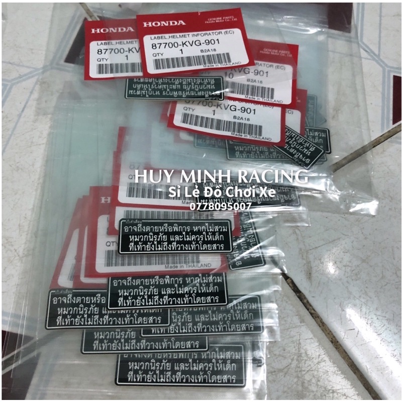 Tem Thông Số Wave125i  Hàng Thái Lan Chính Hãng Giá Tốt