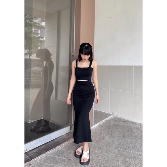 ♠ Áo crop - Chân váy đuôi cá (bán rời, hình thật)