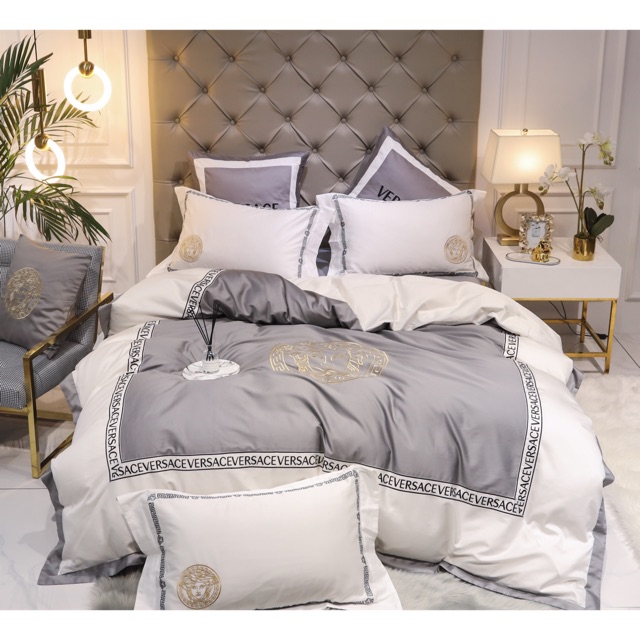 Bộ CHĂN GA GỐI 6 Món LỤA AI CẬP  hàng cao cấp -> được chọn mẫu