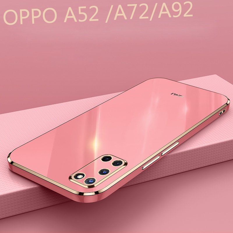 Ốp Điện Thoại Silicone Mềm Mạ Viền Cho OPPO A52 A92 A91 A31 A33 A53 A5 A9 2020 A7 A5S A5 A3S AX7 A7X F9 Pro