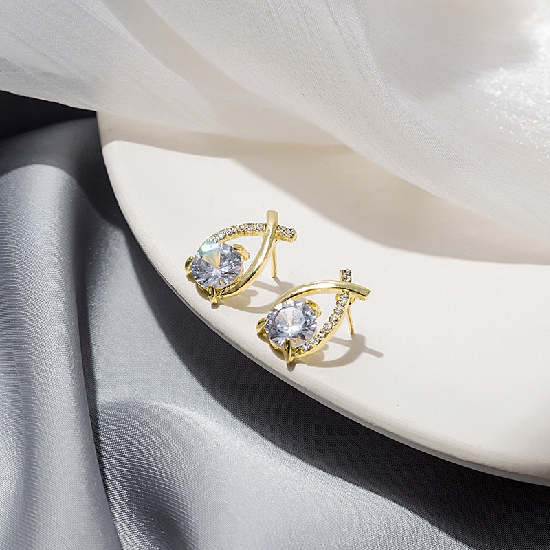 Bông tai mạ bạc 925 hình chữ X đơn giản phong cách Hàn Quốc cho nữ