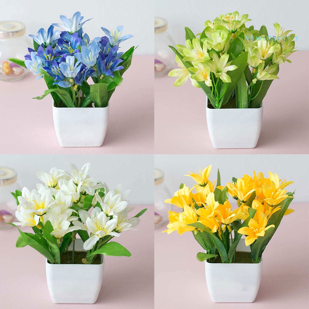 Chậu Hoa Lily Nhân Tạo Dùng Trang Trí Văn Phòng/Tiệc Cưới/Quán Cà Phê