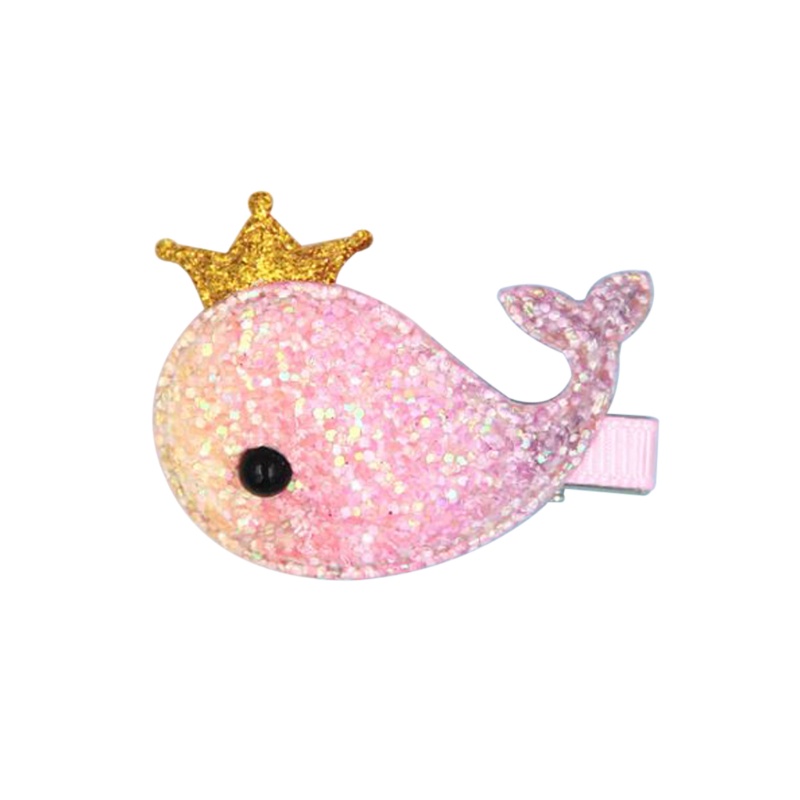 1 Kẹp Tóc Hình Cá Voi Màu Cầu Vồng Cho Bé Gái
