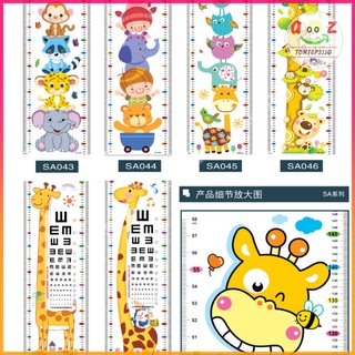 Thước đo chiều cao dán tường cho bé, decal dán tường hình thú