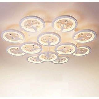 Đèn ốp trần Mica hình tròn nhánh cây hiện đại 12 cánh MO942