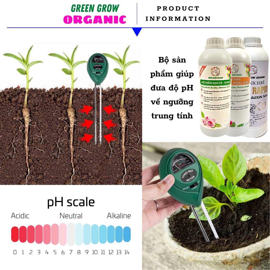 Combo phân đạm cá, dịch chuối trứng, siêu kích rễ Root Rapid Green Grow Organic mỗi chai 1 lít, phân bón hữu cơ vi sinh