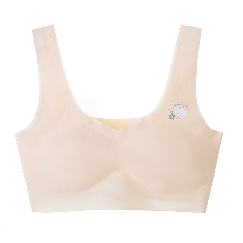 Áo Ngực Thể Thao Bằng Lụa Mát Không Viền Chống Chói Chống Nhìn Trộm Cho Bé Gái