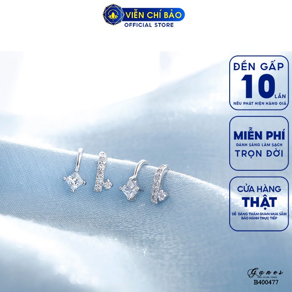 Bông tai bạc nữ kẹp vành chất liệu bạc S925 thời trang phụ kiện trang sức nữ Viễn Chí Bảo B400477