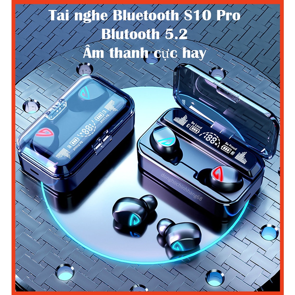 Tai Nghe Bluetooth Gaming S10 Pro Cao Cấp, Cảm Ứng, Hỗ Trợ Đàm Thoại, Nghe Nhạc, Kiêm Sạc Dự Phòng 2200mAh Cực Chất