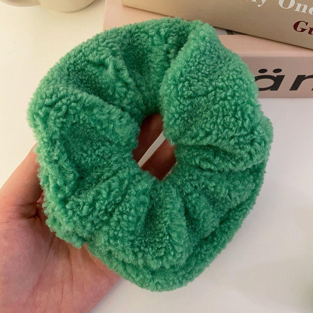 BACK2LIFE Kẹp Tóc Lông Nhung Dày Màu Xanh Lá Kiểu Hàn Quốc Dễ Thương Xinh Xắn